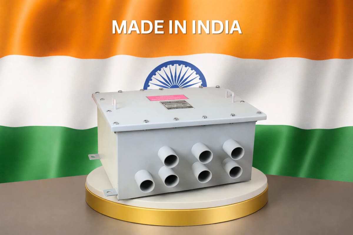 Map showing export destinations and Indian manufacturing montage